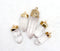 Clear Quartz Pendant, 35x10mm, Free Form Pendant, Gold Plated Brass, Sold As 1 Piece.